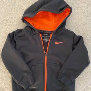 Nike Therma-Fit Zip Hoodie 3T Grey and Orange